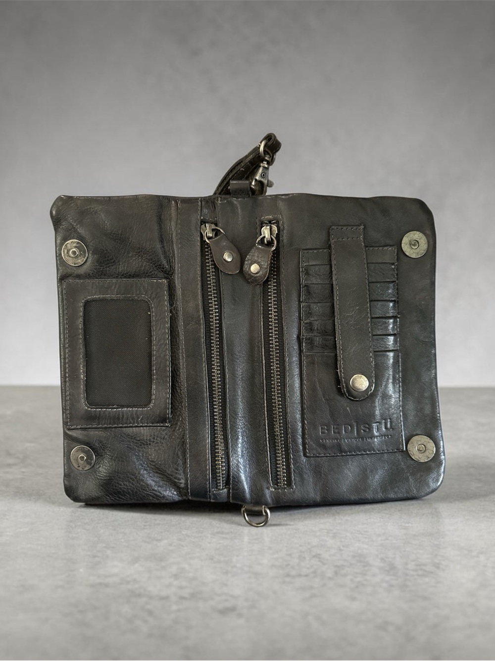 Bed Stu Dark Brown Australian Leather Wristlet Clutch - Picture 3 of 4
